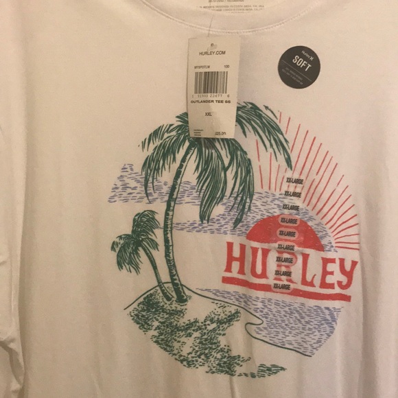 Long white Hurley t-shirt size 2XL - Picture 3 of 7